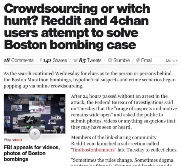 CBS news doubts the effectiveness of amateur internet sleuths