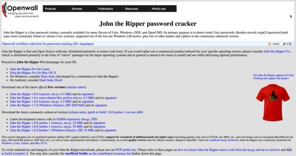 john the ripper password cracker internet security